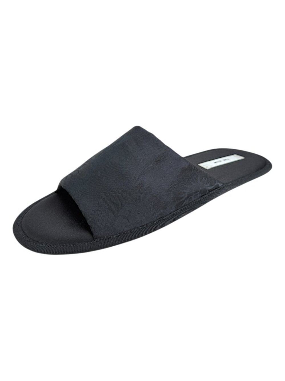 NEW The Row Frances Jacquard Silk Flat Sandal Slides in Black | Size 38, US 8